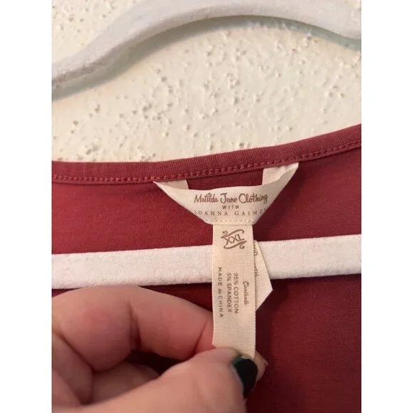 Matilda Jane Joanna Gaines Country Drive Maxi Dress Rust Red 3/4 Sleeve Pockets - Picture 5 of 12